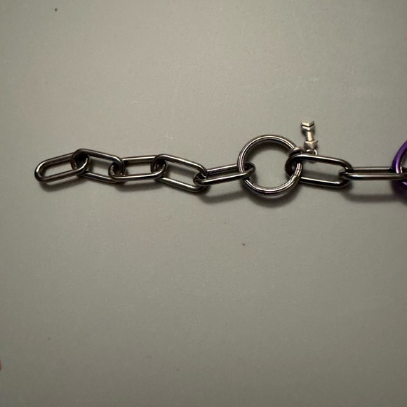 New Pandora sterling silver ruthenium me bracelet with charms - Picture 7 of 10